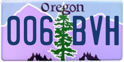 OR license plate 006BVH