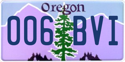 OR license plate 006BVI
