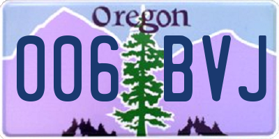 OR license plate 006BVJ