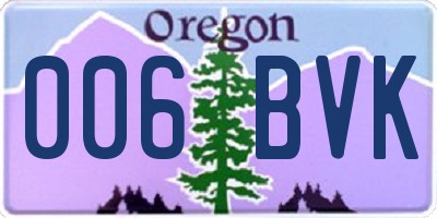 OR license plate 006BVK