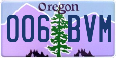 OR license plate 006BVM