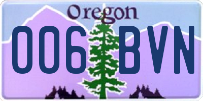 OR license plate 006BVN