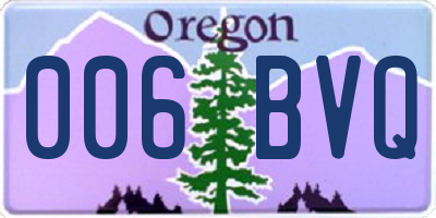 OR license plate 006BVQ