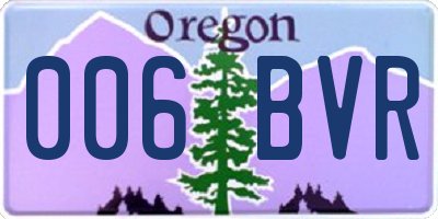 OR license plate 006BVR