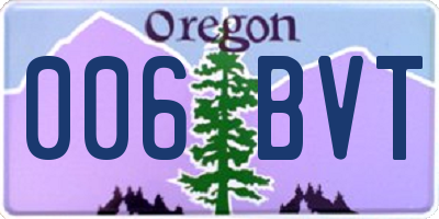 OR license plate 006BVT