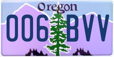 OR license plate 006BVV