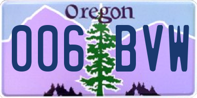 OR license plate 006BVW