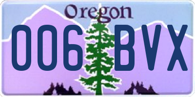 OR license plate 006BVX