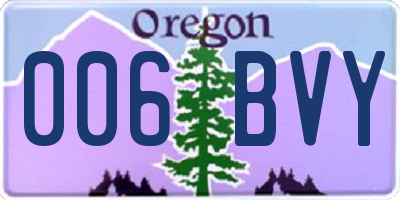 OR license plate 006BVY