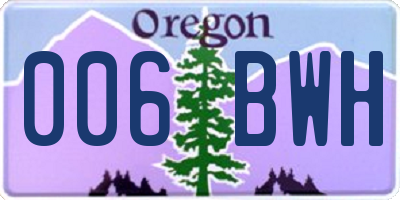 OR license plate 006BWH