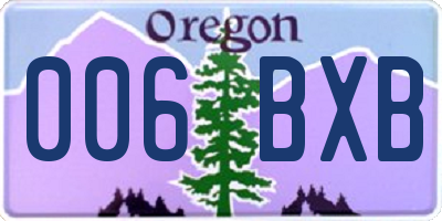 OR license plate 006BXB