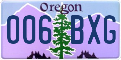 OR license plate 006BXG