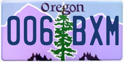 OR license plate 006BXM