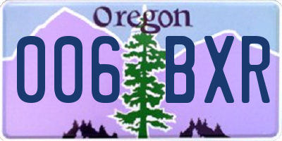 OR license plate 006BXR