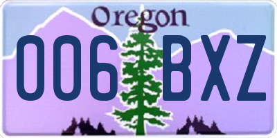 OR license plate 006BXZ