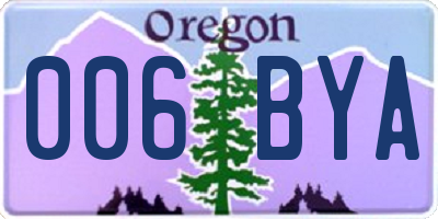 OR license plate 006BYA