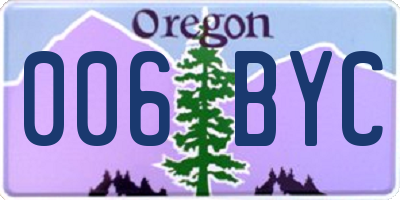 OR license plate 006BYC