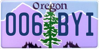 OR license plate 006BYI