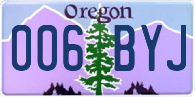 OR license plate 006BYJ
