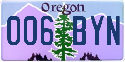 OR license plate 006BYN