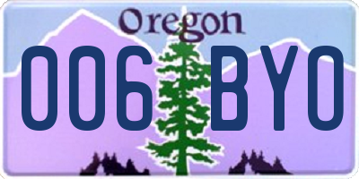 OR license plate 006BYO