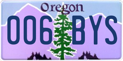 OR license plate 006BYS