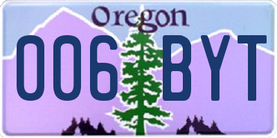 OR license plate 006BYT