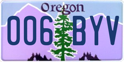 OR license plate 006BYV