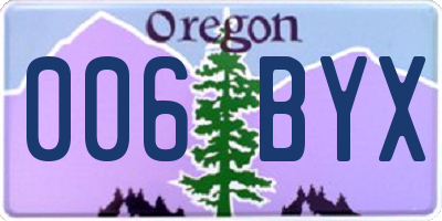 OR license plate 006BYX