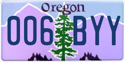 OR license plate 006BYY