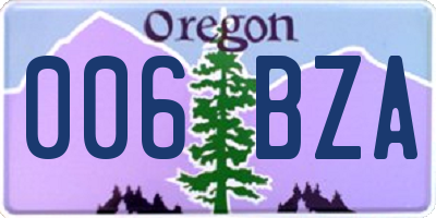 OR license plate 006BZA