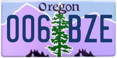 OR license plate 006BZE