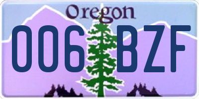 OR license plate 006BZF