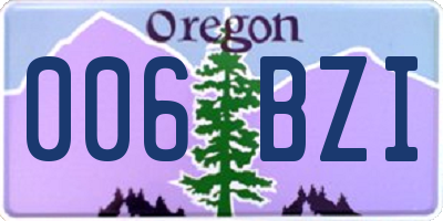 OR license plate 006BZI