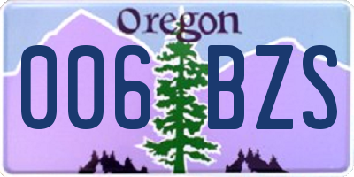 OR license plate 006BZS