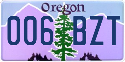 OR license plate 006BZT