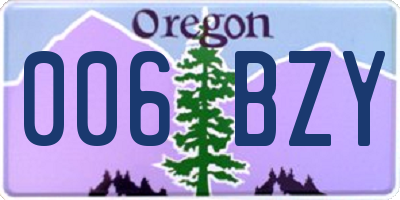 OR license plate 006BZY