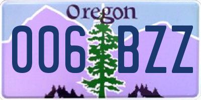 OR license plate 006BZZ