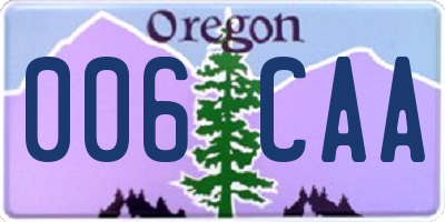 OR license plate 006CAA