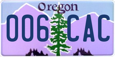 OR license plate 006CAC