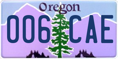 OR license plate 006CAE