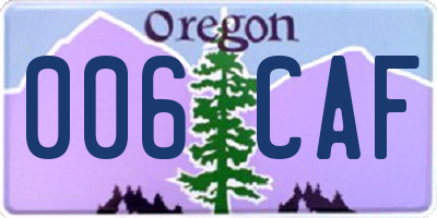 OR license plate 006CAF