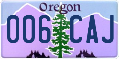 OR license plate 006CAJ