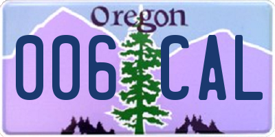 OR license plate 006CAL
