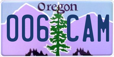 OR license plate 006CAM