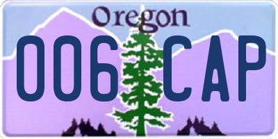 OR license plate 006CAP