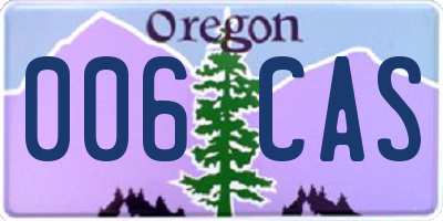 OR license plate 006CAS
