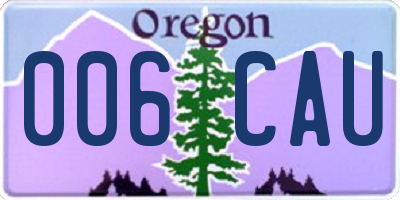 OR license plate 006CAU