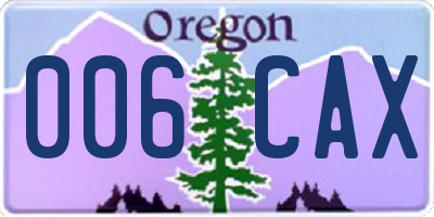 OR license plate 006CAX