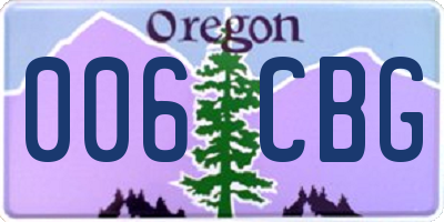 OR license plate 006CBG